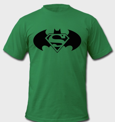 superman tshirt green