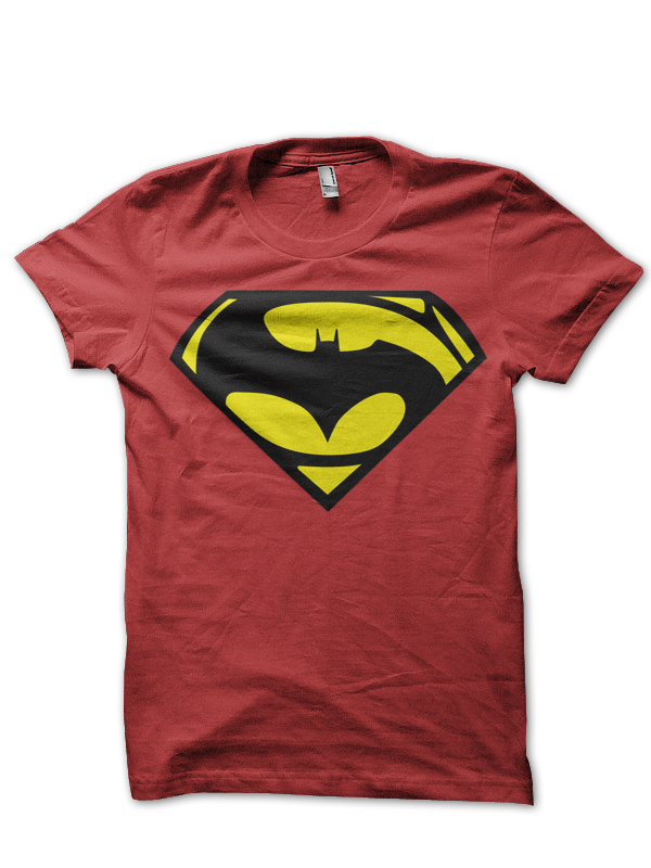 batman vs superman red tee
