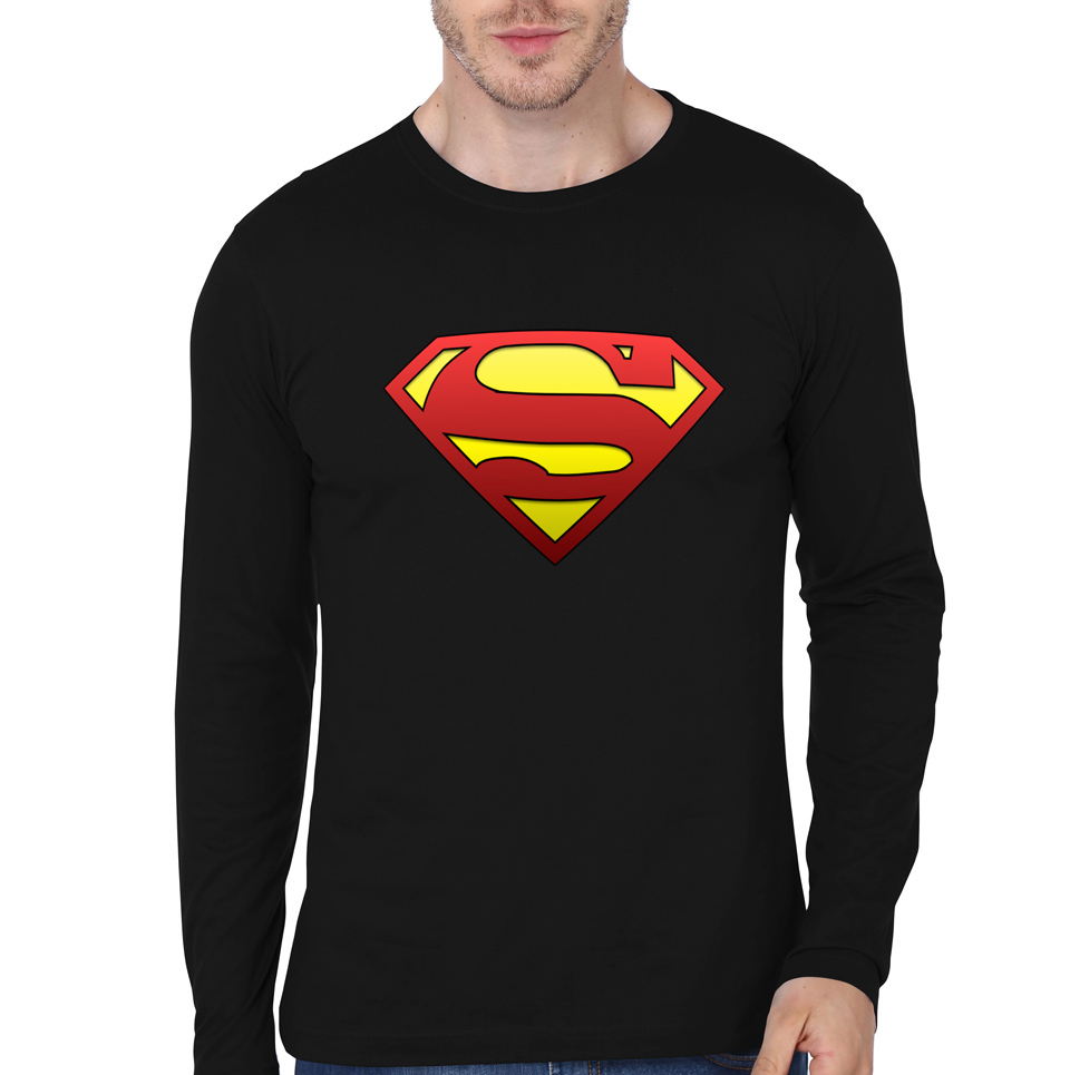 superman black full sleeve tee