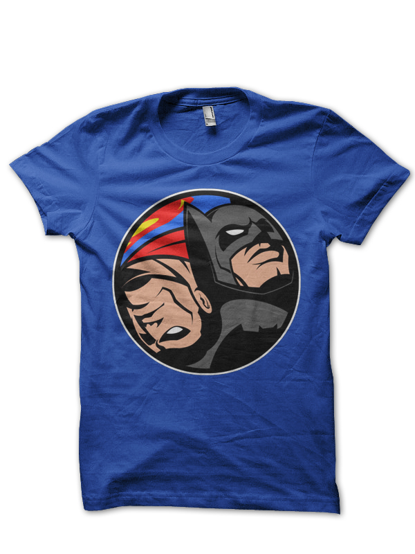 batman vs superman blue tee